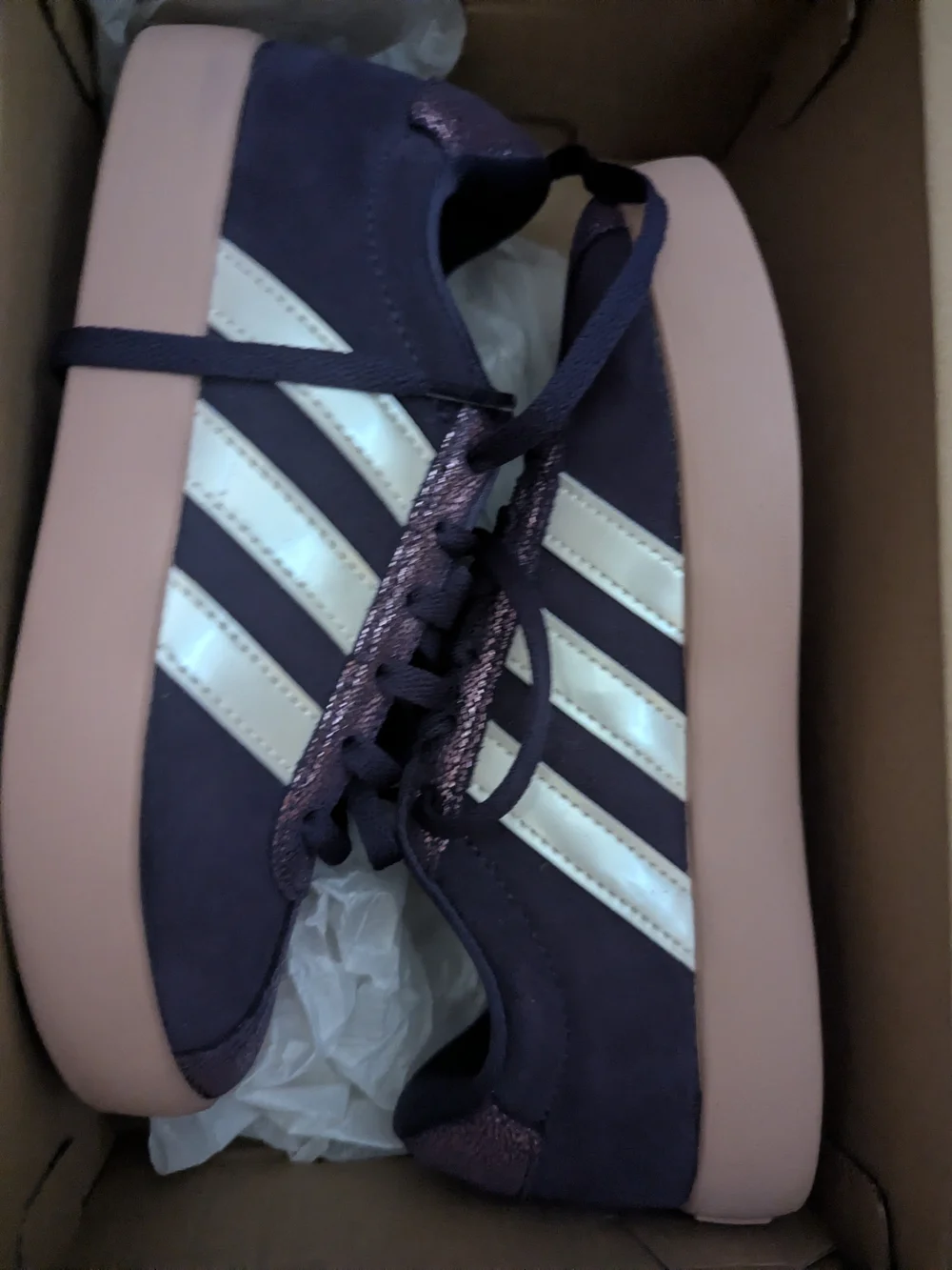 Kids Cool 😎 Platform Sneaker in Deep Purple Size 2 Court shoes NEW Fun!!!
